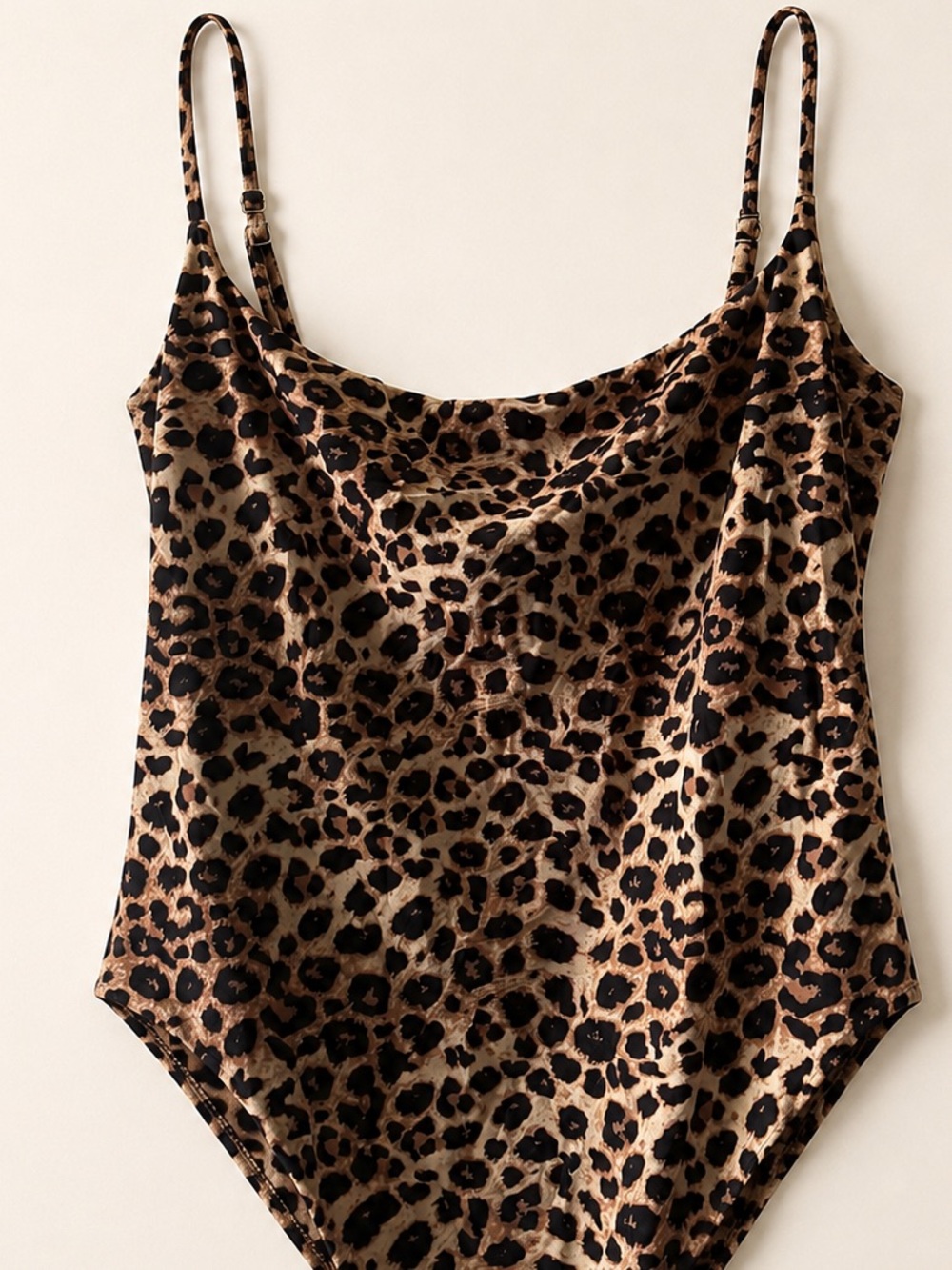 Leopard Print Cowl-Neck Bodysuit – Size Medium